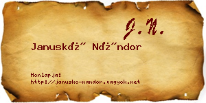 Januskó Nándor névjegykártya